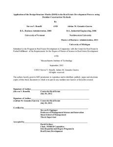 Application of the Design Structure Matrix (DSM) to the Real... Modular Construction Methods
