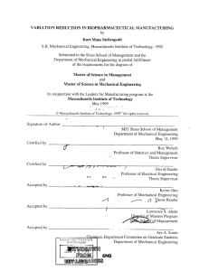 VARIATION  REDUCTION  IN  BIOPHARMACEUTICAL  MANUFACTURING by 1992