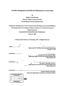 Portfolio  Management  and Deferred  Maintenance  at... By (1990) (1992)