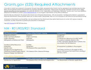 Grants.gov (S2S) Required Attachments