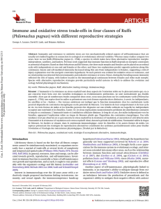 ARTICLE Immune and oxidative stress trade-offs in four classes of Ruffs