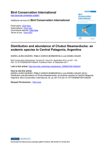 Bird Conservation International Distribution and abundance of Chubut Steamerducks: an  endemic species to Central Patagonia, Argentina