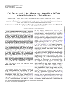 Early Exposure to 2,2#,4,4#,5-Pentabromodiphenyl Ether (BDE-99)