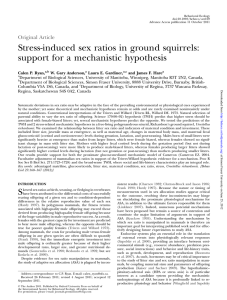 Stress-induced sex ratios in ground squirrels: support for a mechanistic hypothesis