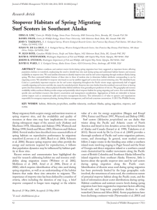 Stopover Habitats of Spring Migrating Surf Scoters in Southeast Alaska Research Article