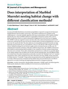 Does interpretation of Marbled Murrelet nesting habitat change with different classification methods? Abstract