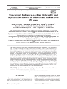 Concurrent declines in nestling diet quality and 150 years