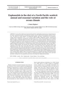 Euphausiids in the diet of a North Pacific seabird: ocean climate