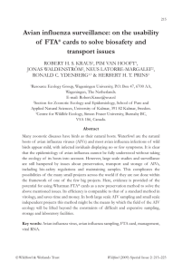 Avian influenza surveillance: on the usability of  FTA transport issues