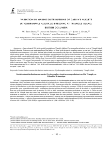 VARIATION IN MARINE DISTRIBUTIONS OF CASSIN’S AUKLETS PTYCHORAMPHUS ALEUTICUS BRITISH COLUMBIA W. S