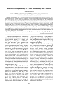 Use of Vanishing Bearings to Locate New Wading Bird Colonies J