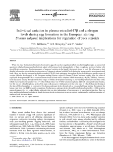 Individual variation in plasma estradiol-17b and androgen