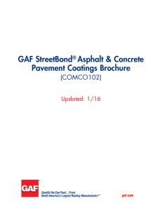 GAF StreetBond Asphalt &amp; Concrete Pavement Coatings Brochure (COMCO102)