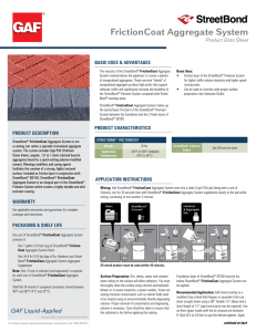 FrictionCoat Aggregate System Product Data Sheet