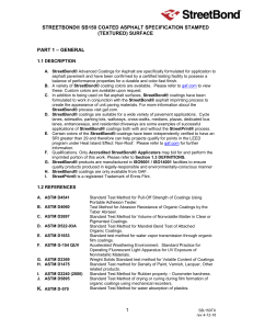STREETBOND® SB150 COATED ASPHALT SPECIFICATION STAMPED (TEXTURED) SURFACE – GENERAL