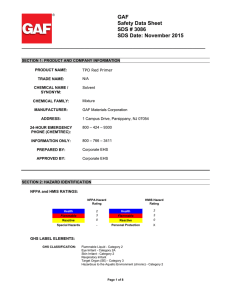 GAF Safety Data Sheet SDS # 3086 SDS Date: November 2015