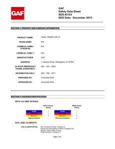 GAF Safety Data Sheet SDS #3103 SDS Date:  December 2015