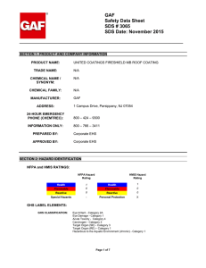 GAF Safety Data Sheet SDS # 3065 SDS Date: November 2015