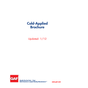 Cold-Applied Brochure Updated: 1/12 www.gaf.com