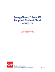 EnergyGuard PolyISO Recycled Content Chart (COMGT370)