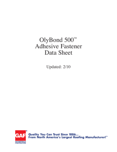 OlyBond 500  Adhesive Fastener Data Sheet