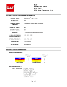 GAF Safety Data Sheet SDS # 2171 SDS Date: December 2014