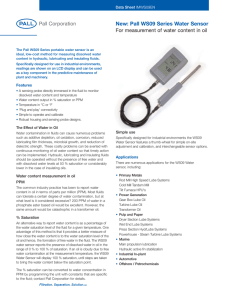 New: Pall WS09 Series Water Sensor Data Sheet IMWS09EN