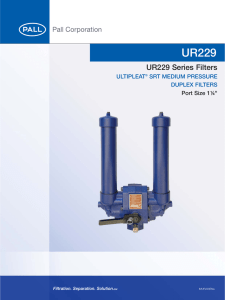 UR229 UR229 Series Filters ULTIPLEAT SRT MEDIUM PRESSURE