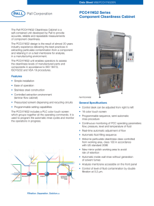 PCC41NG2 Series Component Cleanliness Cabinet