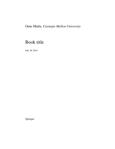 Book title Onur Mutlu, Carnegie Mellon University Springer July 30, 2014