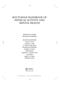 ROUTLEDGE HANDBOOK OF PHYSICAL ACTIVITY AND MENTAL HEALTH