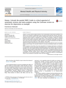 Honey, I shrunk the pooled SMD! Guide to critical appraisal... systematic reviews and meta-analyses using the Cochrane review on