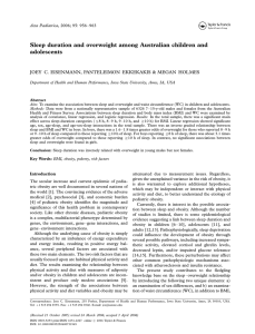 Sleep duration and overweight among Australian children and adolescents