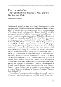 Exercise and Affect The Dual-mode Model