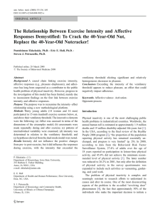 The Relationship Between Exercise Intensity and Affective