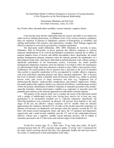 The Dual-Mode Model of Affective Responses to Exercise of Varying... A New Perspective on the Dose-Response Relationship