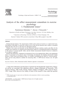 Analysis of the affect measurement conundrum in exercise psychology I. Fundamental issues