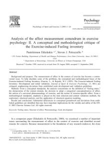 Analysis of the affect measurement conundrum in exercise