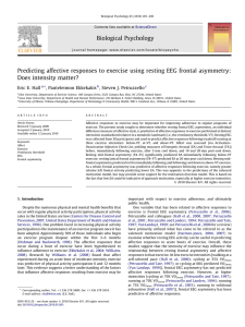 Predicting affective responses to exercise using resting EEG frontal asymmetry: