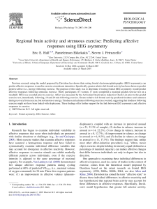 Regional brain activity and strenuous exercise: Predicting affective Eric E. Hall