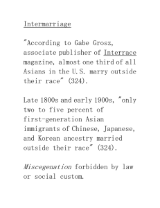 Intermarriage  &#34;According to Gabe Grosz, associate publisher of Interrace
