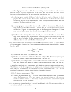 Practice Problems for Midterm 2, Spring 2009