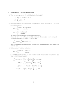 1 Probability Density Functions