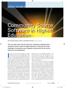 Community Source Software in Higher Education Open SOurce