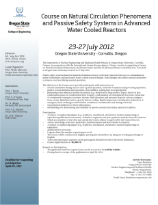 23-27 July 2012 Course on Natural Circulation Phenomena Water Cooled Reactors