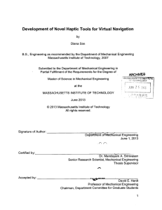 Development  of Novel  Haptic Tools for Virtual ...