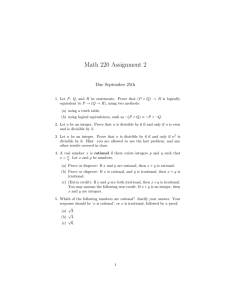 Math 220 Assignment 2 Due September 25th