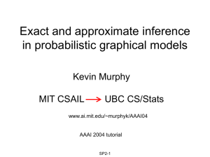 Exact and approximate inference in probabilistic graphical models Kevin Murphy