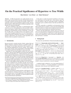 On the Practical Significance of Hypertree vs Tree Width Rina Dechter ,