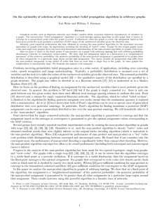 On the optimality of solutions of the max-product belief propagation... Yair Weiss and William T. Freeman